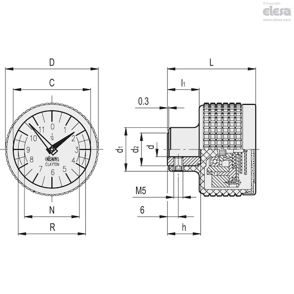 Knobs With Integral Indicator, MBT.70-GA12-0010-D